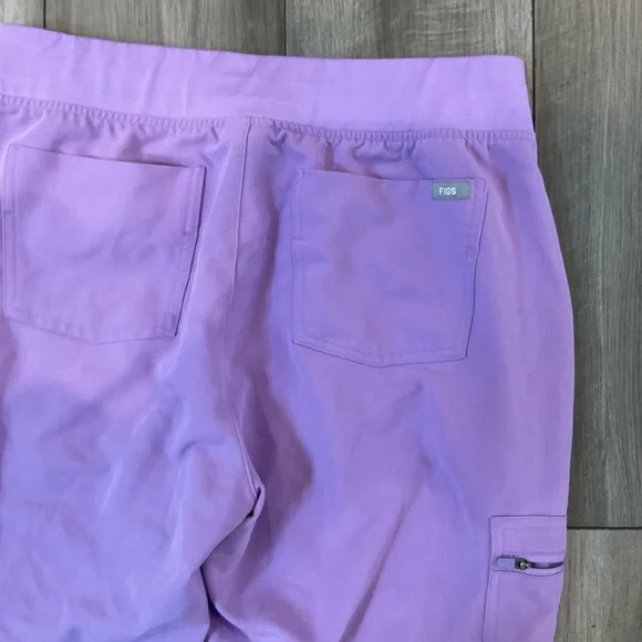 Figs Lavender Scrub Joggers with Teal Drawstring - Picture 6 of 7